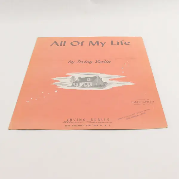Vintage 1944 All Of My Life by Irving Berlin for Piano & Voice Good