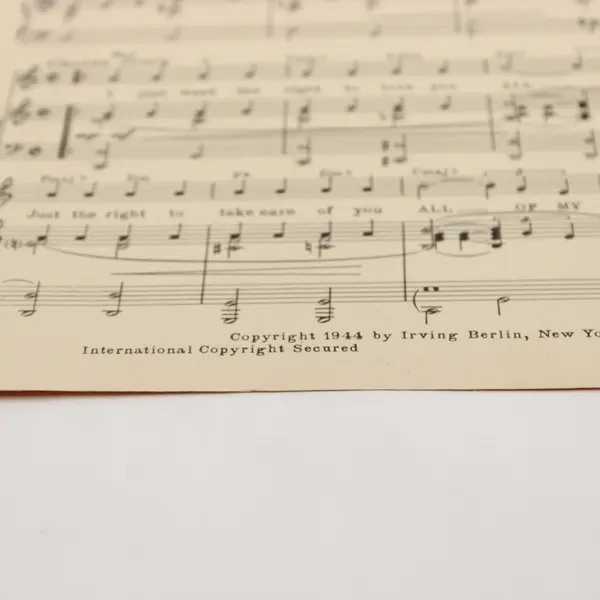 Vintage 1944 All Of My Life by Irving Berlin for Piano & Voice Good