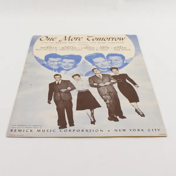 Vintage 1945 Sheet Music One More Tomorrow Ernesto Lecuona Eddie De Lange 