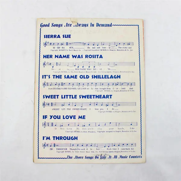 Vintage 1939 Sheet Music Beer Barrel Polka (Roll Out the Barrel) Lew Brown 