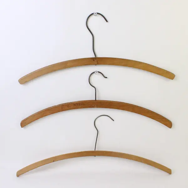 Lot of 10 Vintage Curved Wooden Coat Hangers