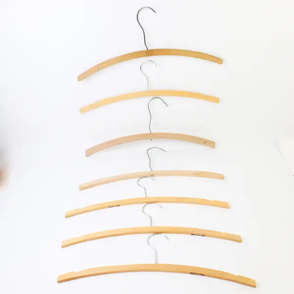 Lot of 10 Vintage Curved Wooden Coat Hangers