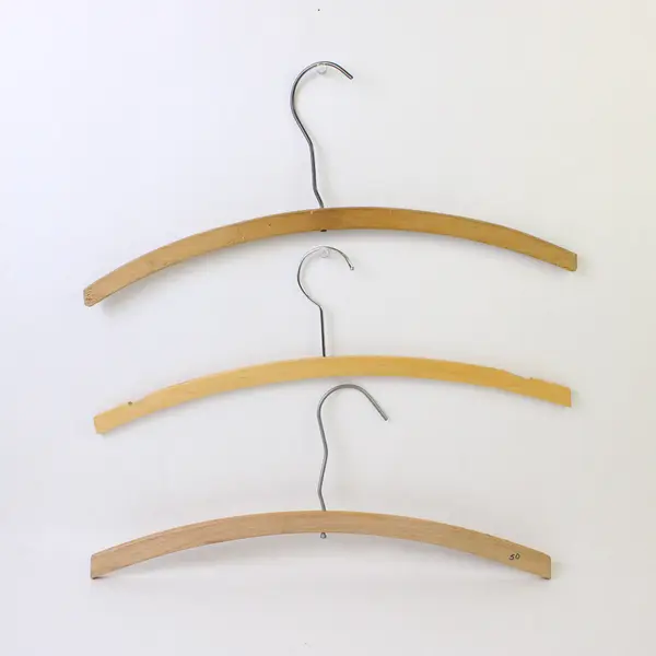 Lot of 10 Vintage Curved Wooden Coat Hangers