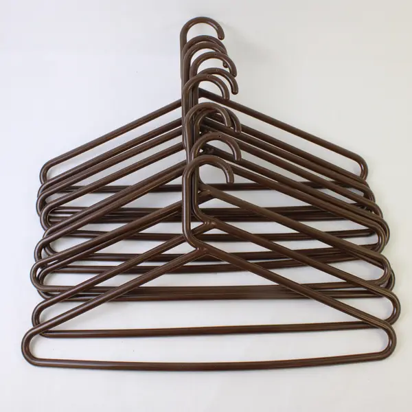 Lot of 10 Brown Plastic Clothes Hangers Shirts & Pants