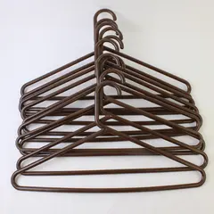 Lot of 10 Brown Plastic Clothes Hangers Shirts & Pants