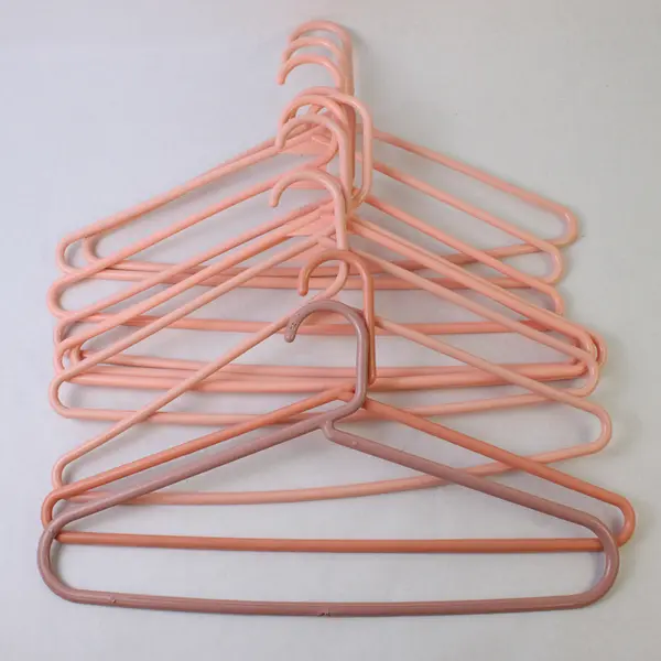 Lot of 10 Pink Plastic Standard Clothes Hangers Shirts & Pants
