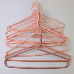 Lot of 10 Pink Plastic Standard Clothes Hangers Shirts & Pants