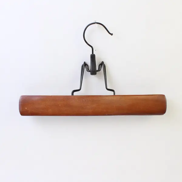 Mixed Lot of 6 Brown Wooden Clamp Hangers