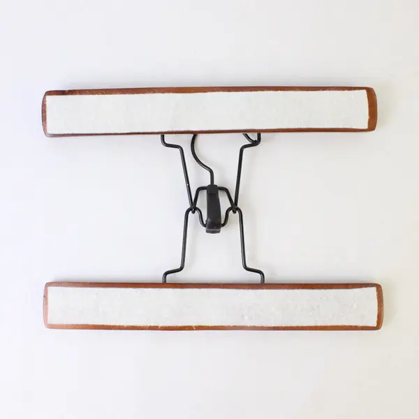 Mixed Lot of 6 Brown Wooden Clamp Hangers