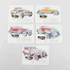 Lot Of 5 US FDC Postcards Classic Cars Aug 25 1988 First Day Issue