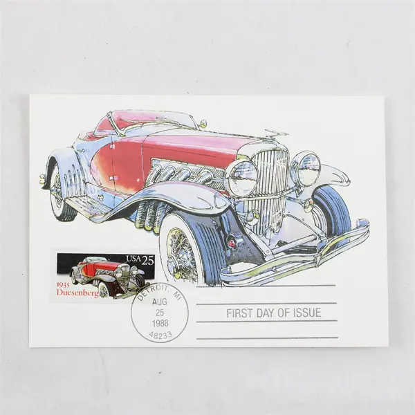 Lot Of 5 US FDC Postcards Classic Cars Aug 25 1988 First Day Issue