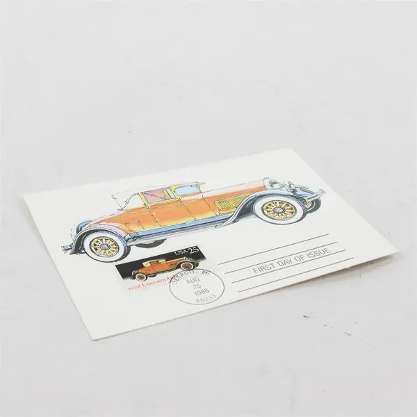 Lot Of 5 US FDC Postcards Classic Cars Aug 25 1988 First Day Issue