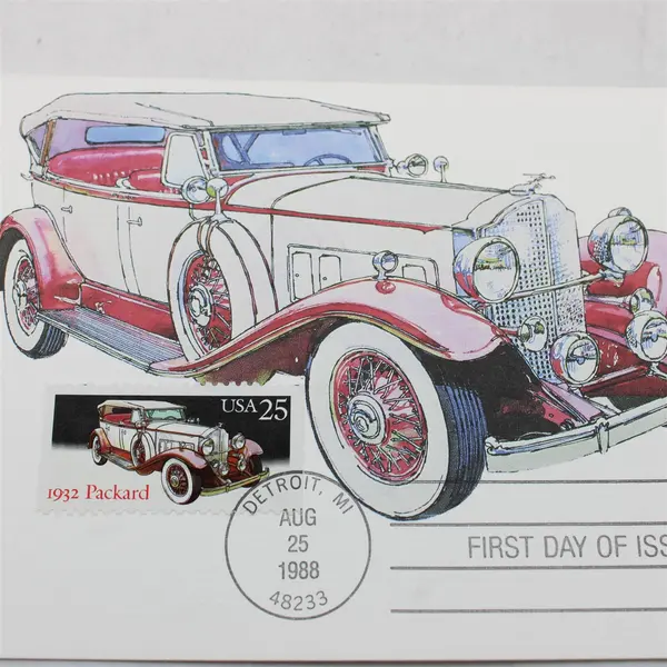Lot Of 5 US FDC Postcards Classic Cars Aug 25 1988 First Day Issue