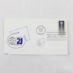 Century 21 Exposition Seattle Apr 25 1962 Space Needle FDC Hand Drawn Logo 