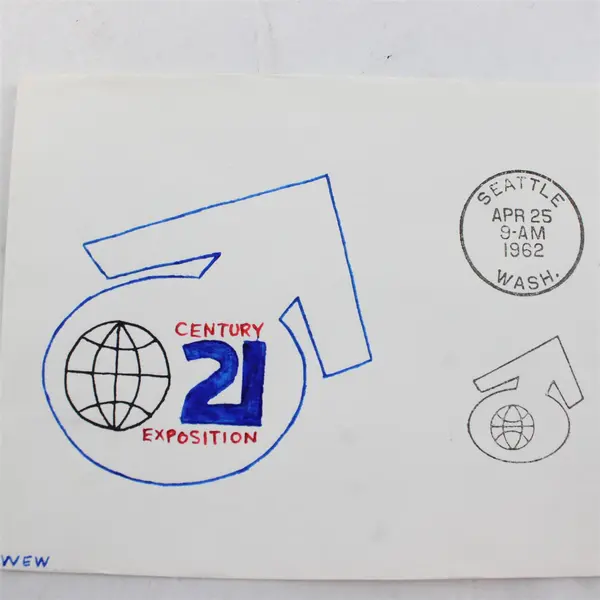 Century 21 Exposition Seattle Apr 25 1962 Space Needle FDC Hand Drawn Logo 