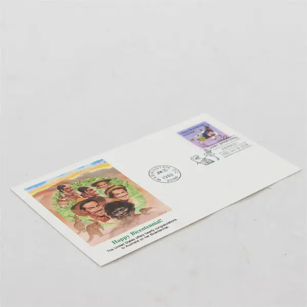 Lot Of 4 US Happy Bicentennial Australia Stamp FDC 1988 Fleetwood 