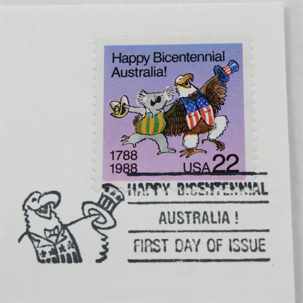 Lot Of 4 US Happy Bicentennial Australia Stamp FDC 1988 Fleetwood 
