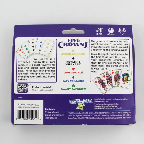 Five Crowns: 5 Suited Rummy Style Card Game 2022, #2241 Complete