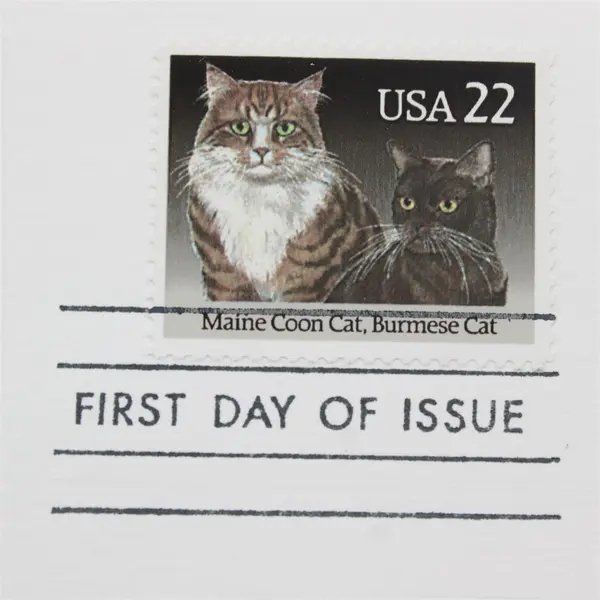 Lot Of 2 Cats Feb 5 1988 FDC Maine Coon/Burmese Himalayan/Abyssinian Stamps