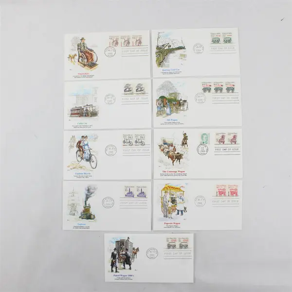 Lot Of 9 Transportation Series 1988 Fleetwood First Day Covers