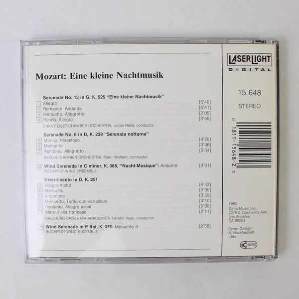 W.A. Mozart - Eine Kleine Nachtmusik, Vol 3 CD, 1990 #15648 