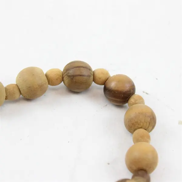 Handcrafted Olive Wood Bead Necklace 12.5" Israel Artisan