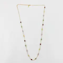 Napier Gold-Toned Multi-Color Stone Necklace 17.5" Vintage