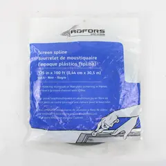 Adfors 0.175in Black Vinyl Spline 100ft Roll for Window Screen