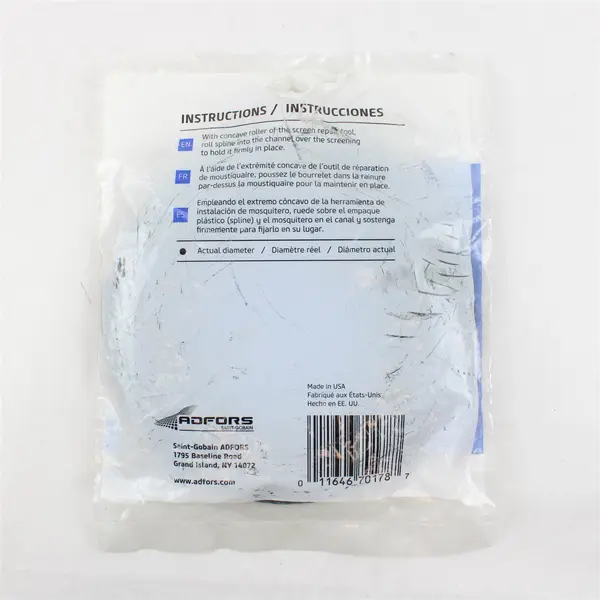 Adfors 0.175in Black Vinyl Spline 100ft Roll for Window Screen