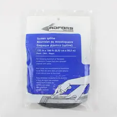 ADFORS 1/8" x 100ft Black Vinyl Screen Spline - New