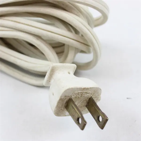 15ft White Extension Cord 2-Prong Tested Indoor/Outdoor