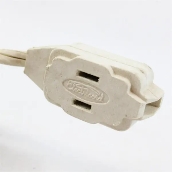 15ft White Extension Cord 2-Prong Tested Indoor/Outdoor