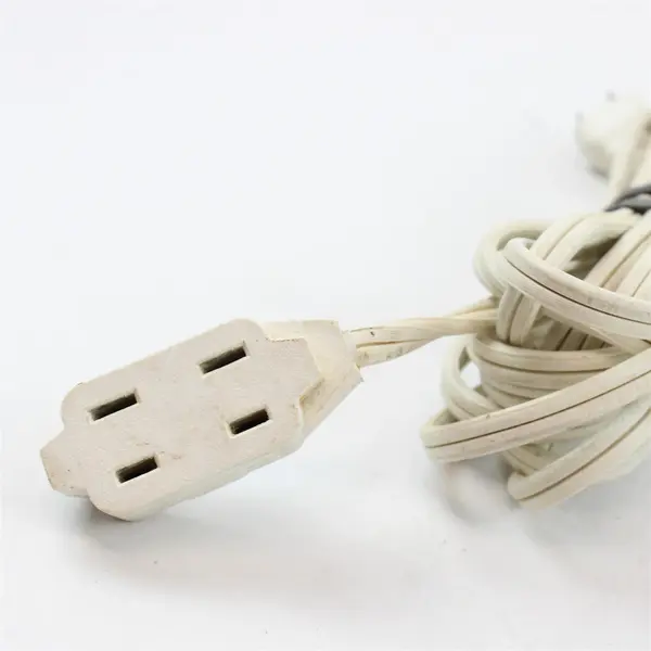 15ft White Extension Cord 2-Prong Tested Indoor/Outdoor