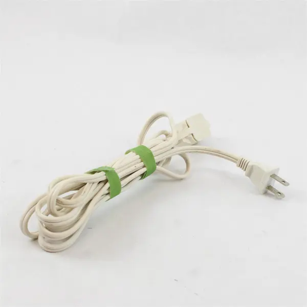 9ft White 2-Prong Extension Cord Indoor Tested Good