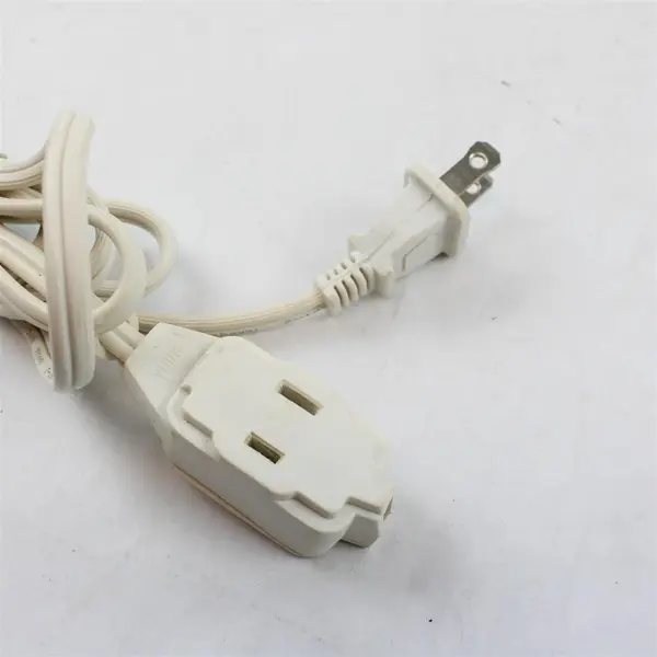 9ft White 2-Prong Extension Cord Indoor Tested Good