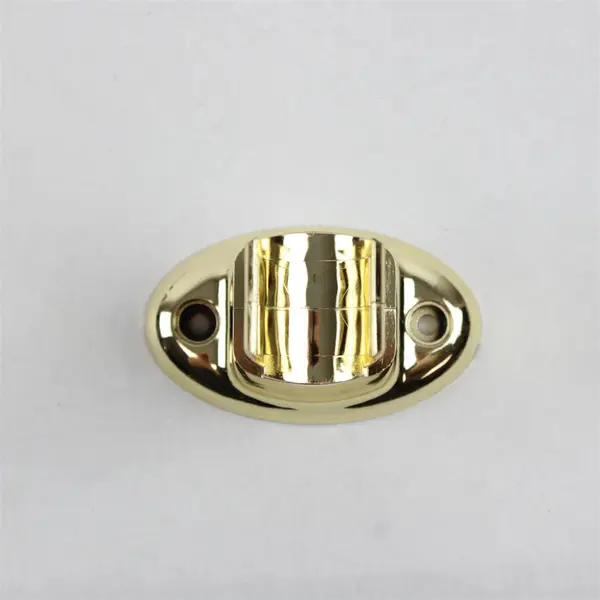 Lot of 4 Plastic Gold-Tone Towel Bar Flanges w/ Mounting Hardware - No Bar