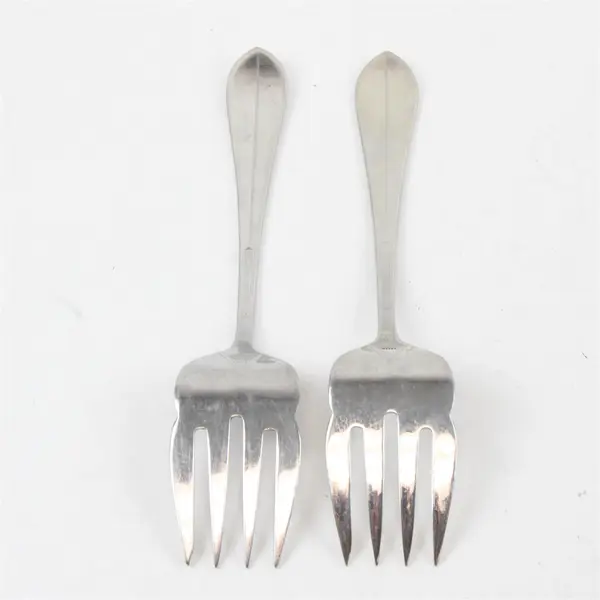 Lot of Two 18/8 Stainless Jamestown Serving forks by Reed and Barton