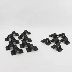 Lot of 16 Black Plastic Pipe/Cable Clamps Mounting Hangers