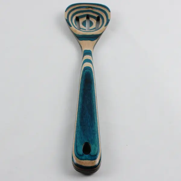 Lot Of 2 Baltique Mykonos Collection Blue Wooden Slotted Spoon/Spatula Utensils