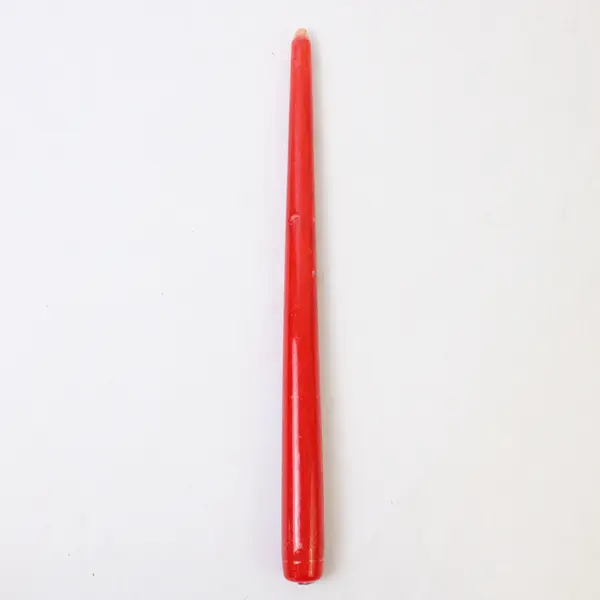 Set of 2 Victory Candles 12" Red Taper Candles Slim New Slightly Warped