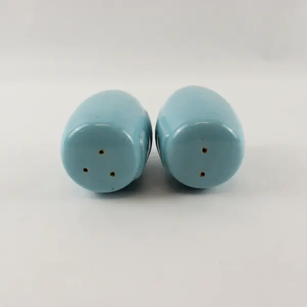 Vintage Light Blue Ceramic Salt and Pepper Shakers