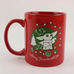 Star Wars Mandalorian Red/Green  Christmas "Merry Force Be W/ You" Ceramic Mug