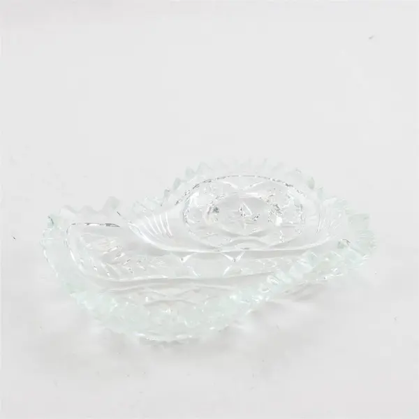 Vintage McKee EAPG Fentec Pattern Cut Glass Relish Dish