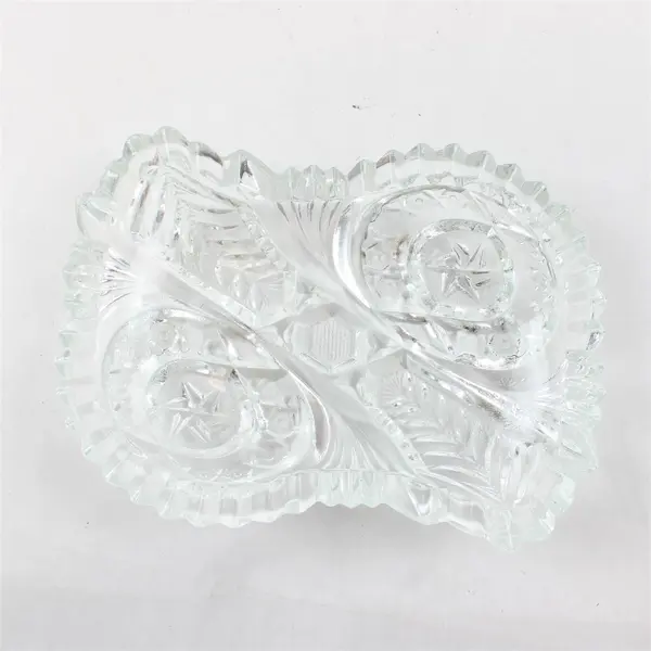 Vintage McKee EAPG Fentec Pattern Cut Glass Relish Dish