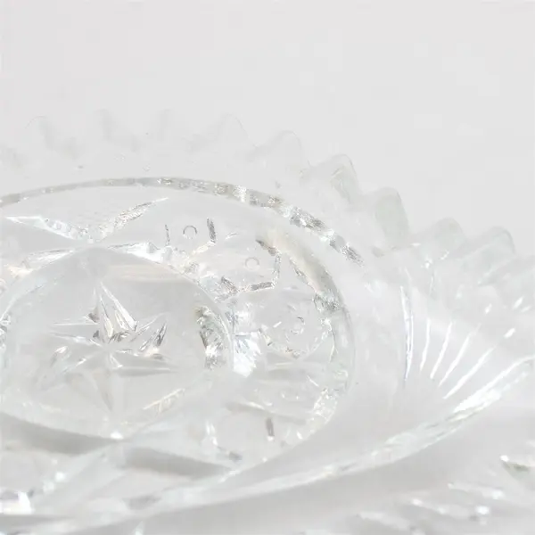 Vintage McKee EAPG Fentec Pattern Cut Glass Relish Dish