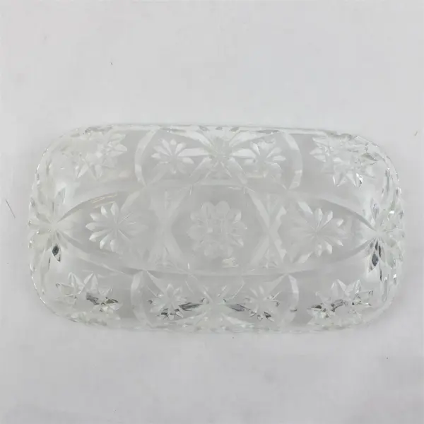 Vintage Anchor Hocking 12" Rectangular Prescut Clear Glass Serving Tray