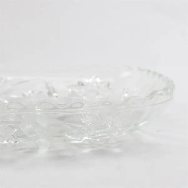 Vintage Anchor Hocking 12" Rectangular Prescut Clear Glass Serving Tray