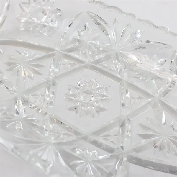 Vintage Anchor Hocking 12" Rectangular Prescut Clear Glass Serving Tray