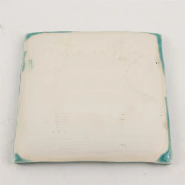 Handmade Unmarked Teal Blue Ceramic Square Decorative Trinket Dish/Tray 4.75"
