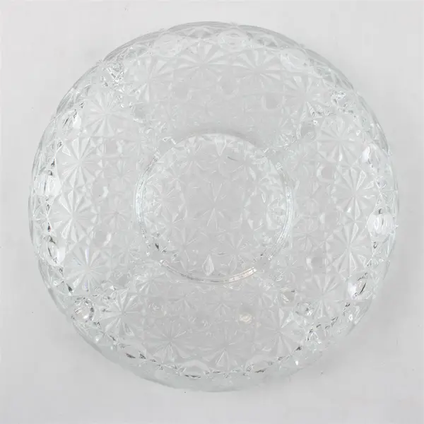 Vintage Daisy Button Glass Relish Tray 5-Section Divided Scalloped 10in